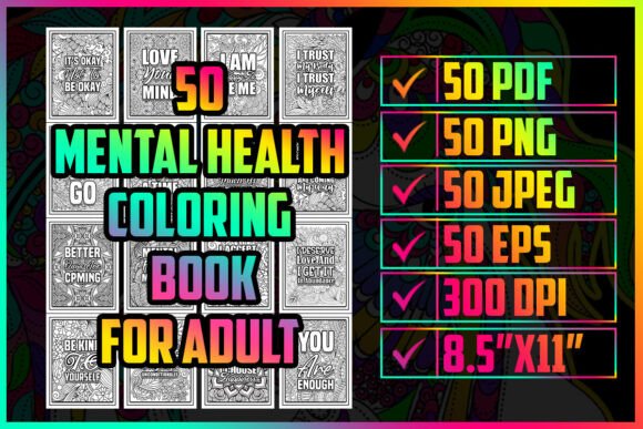 Download 50 Mental Health Coloring Pages for KDP - Mental health coloring pages Collection