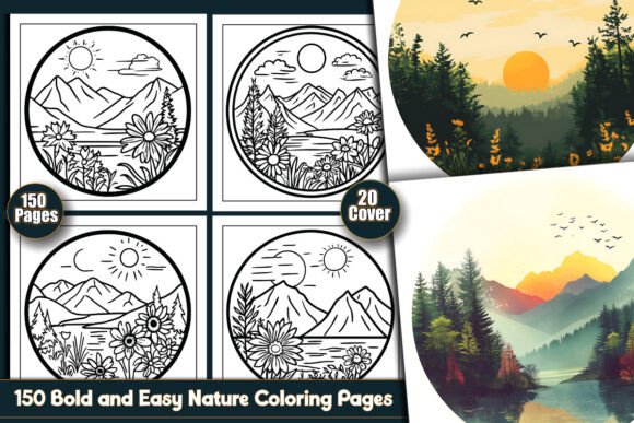 Download 150 Bold and Easy Nature Coloring Pages - Premium Resources