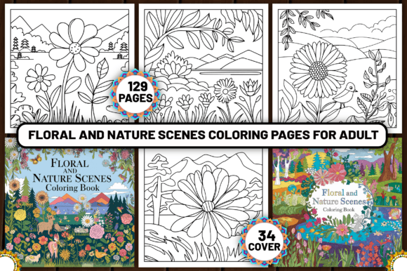 Download 129 Floral and Nature Coloring Pages - Premium Resources
