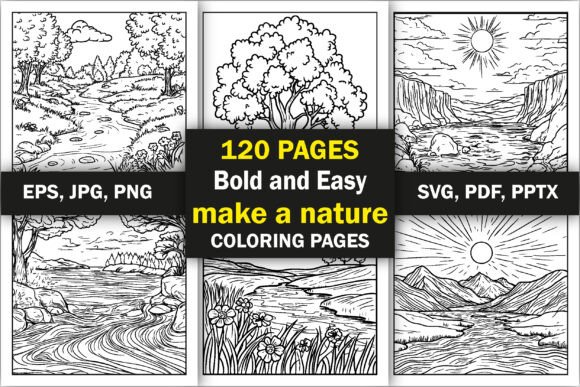 Download Bold Easy Make a Nature Coloring Pages - Premium Bundle